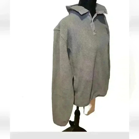 L.L. Bean Mens Gray Polartec Fleece Pullover Warm Layering Sweater L - Picture 3 of 13